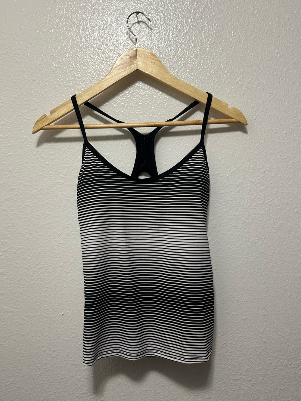 Nike Black & White Striped Racerback Swim Cami